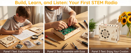 DIY FM Radio Kit for Kids | Hand-Assembled STEM Toy | Safe Non-Toxic Material | Boost Hands-On Ability & Brain Development